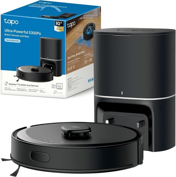 Image Aspirateur Robot Laveur 2-en-1 Tapo RV30Max Plus - Vidage Automatique - Navigation LiDAR, Auto-Charge Autonomie 150min