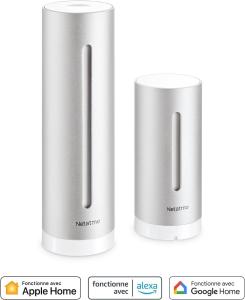 Image Station Météo Netatmo NWS01-AMZ - Intérieur Extérieur Connectée sans Fil avec Support Mural - Compatible Alexa, Apple et Google Home