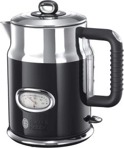 Image Bouilloire Electrique Russell Hobbs 21671-70 - Jauge Température Rétro - Design Vintage Premium - Noir
