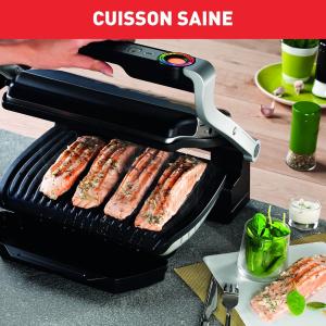 Image Gril intelligent Tefal GC712D12 Optigrill+ - Contrôle de température parfaite, 6 programmes automatiques