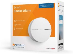 Image Détecteur de Fumée Connecté Netatmo NSA-FR Intelligent - 10 ans de batterie, Tests automatisés - Certifié NF - Blanc