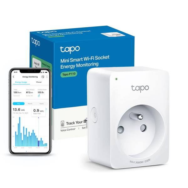Image rise Connectée WiFi Tapo P110(FR) - Suivi de consommation, 16A Type E, compatible avec Alexa et Google Home