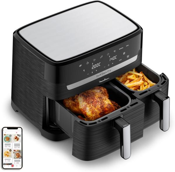 Image Air Fryer Moulinex YY5545FB Easy Fry Dual Friteuse sans huile, 8,3L