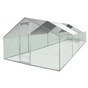 Image Enclos Poulailler 24m² Terre Jardin + Volière Extérieure Grillage pour Poules et Animaux