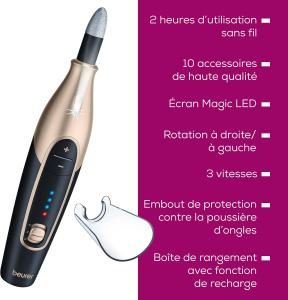 Image Ponceuse Ongles Beurer MP 84 Special Edition - 10 embouts + étui de rangement pour la manucure et pédicure