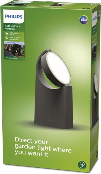 Image Borne extérieure LED Philips Mimosa - 7W, 4000K, orientable, Anthracite - CE F