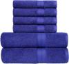 Image Pack 6 serviettes Amazon Basics - 100% coton pour salle de bain - 2 Serviettes de bain et 4 Serviettes à mains, Bleu Royal