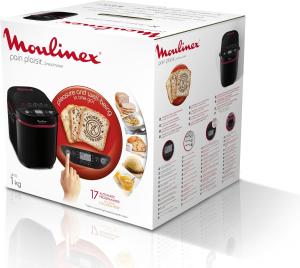 Image Machine à Pain Moulinex OW220830 - 17 Programmes Plastique Noir/Pourpre