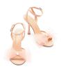Image Stuart Weitzman Sandales Femme Blushing Bow 100 - Cuire Nappa Laqué / Mesh - Noir ou Gingembre - Taille 36 à 41