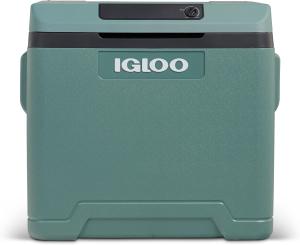 Image Glacière IGLOO IE42 - Poignée télescopique et roulettes - Prises Electrique et Allume-cigare Voiture - 42 L, 12V et 230V, vert