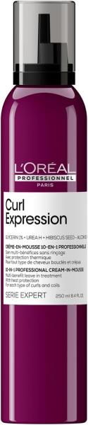 Image Crème en Mousse 10-en-1 L'Oréal Professionnel Curl Expression Serie Expert - Mutli-Bénéfices pour les Cheveux - Sans Rinçage - 250 ml