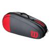 Image Wilson Team Housse - Capacité 6 Raquettes de Tennis - 2 Compartiments - Gris Foncé/Rouge