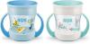 Image Pack 2 Tasses antifuites - NUK Mini Magic Cup - Poignées ergonomiques | Sans bisphénol A | 160 ml | Bleu et turquoise