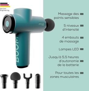 Image Pistolet de massage Beurer 10346 Antelope BOOM - Compact avec 4 embouts - 5 niveaux d'intensité