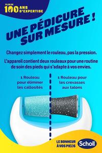Image Râpe Electrique Scholl Velvet Smooth - Rouleau Exfoliant et Anti-Callosités + Rouleau Contour du Pied - Piles Incluses