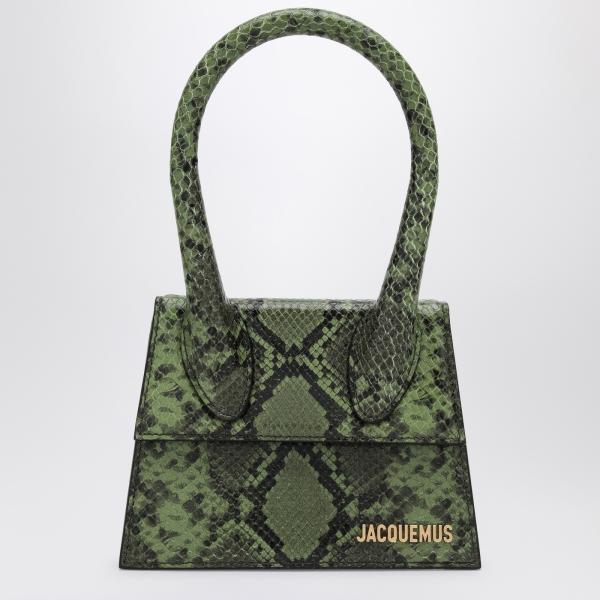 Image TheDoubleF JACQUEMUS JACQM-550 - Sac Femme Le Chiquito Moyen en cuir de python gaufré