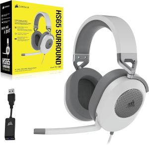 Image Casque de Jeu Filaire CORSAIR HS65 - Multiplateforme - Son Surround Dolby 7.1 - SonarWorks SoundID - Blanc