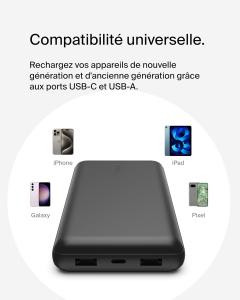 Image Batterie externe USB-C Belkin BPB012 Power Bank 20000mAh - Compatible smartphones et tablettes