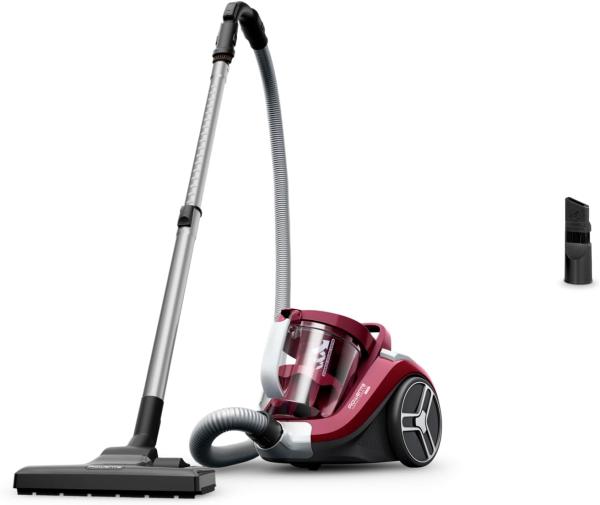 Image Aspirateur sans sac Rowenta RO4B23EA Compact Power XXL - 900W max - Bac à poussière 2,5 L - Rouge Bordeaux