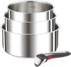 Image Pack 4 pièces Tefal L898S334 Ingenio Preference On - Casseroles 16/18/20 cm + 1 poignée amovible - Compatible Induction - Acier inoxydable