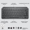 Image Clavier Sans Fil Logitech MX Keys Mini - Compact - Minimaliste - Rétroéclairé, USB-C, Compatible Apple macOS, iOS, Windows - AZERTY, Gris foncé