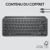 Image Clavier Sans Fil Logitech MX Keys Mini - Compact - Minimaliste - Rétroéclairé, USB-C, Compatible Apple macOS, iOS, Windows - AZERTY, Gris foncé