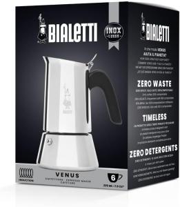 Image Cafetière Bialetti Venus Induction - Nouvelle Version 2020 - Acier inoxydable, Adaptée à toutes les sources de chaleur - Argent