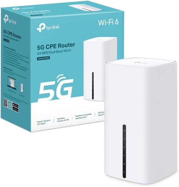 Image Routeur 5G WiFi 6 TP-Link NX200 Archer - WiFi Mesh Box 5G, Configuration Facile - Compatible Toute SIM - Blanc