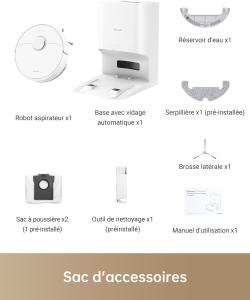 Image Robot Aspirateur Laveur DREAME D10 Plus Gen 2 - Navigation LiDAR, Aspiration 6000Pa - Blanc