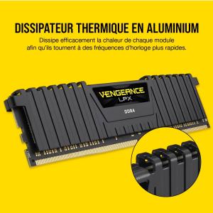 Image Pack 2x16Go Barrettes RAM Corsair VENGEANCE LPX DDR4 - CMK32GX4M2E3200C16 - 3200MHz CL16 Intel XMP 2.0 - Noir