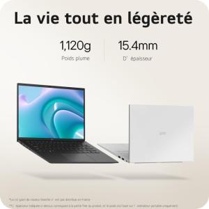 Image PC Portable 14" LG Electronics Gram 4Z90S-G.AA58F (i5 Ultra 5125H, 16Go RAM, SSD 1Tod, Win 11) - AZERTY - Noir