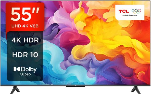 Image Téléviseur 4K UHD 55" TCL 55V6B - Smart TV - Google TV Compatible avec Google Assistant, Chromecast