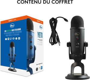 Image Microphone USB Blue Yeti - Streaming, Gaming, Podcast, PC & Mac - Effets Blue VO!CE, Support ajustable, Plug and Play - Noir