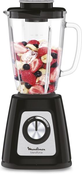 Image Mixeur électrique Moulinex LM430810 - Bol verre 1,75 L, Puissance 800W Blendforce - Noir