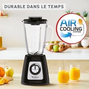 Image Mixeur électrique Moulinex LM430810 - Bol verre 1,75 L, Puissance 800W Blendforce - Noir
