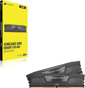 Image Pack 2x16Go Barrettes Corsair Vengeance - DDR5 32Go - 6000MHz CL36 AMD EXPO Intel XMP iCUE - Gris - Modèle CMK32GX5M2E6000Z36