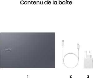Image PC Portable 15.6'' Samsung Galaxy Book4 (Core5, RAM 8Go, SSD 512Go, AZERTY) - Gris