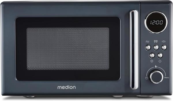 Image Four Micro-ondes MEDION MD15000 Rétro - 20 litres, env. 800 watts - 8 programmes automatiques - fonction décongélation - Gris, Beige ou Rouge