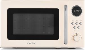 Image Four Micro-ondes MEDION MD15000 Rétro - 20 litres, env. 800 watts - 8 programmes automatiques - fonction décongélation - Gris, Beige ou Rouge