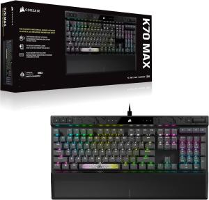Image Clavier Gamer CORSAIR K70 MAX RGB Magnetic - Mécanique Filaire - Compatible PC et consoles - AZERTY FR - Gris Acier