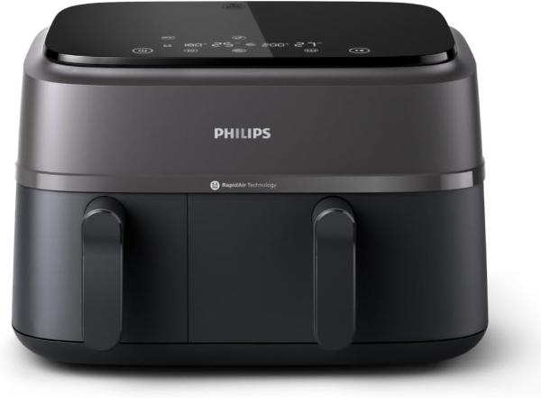 Image Friteuse sans huile Philips NA350/00 Série 3000 - AirFryer Double Panier - 9 litres, écran tactile