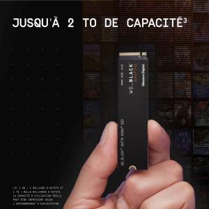 Image Disque SSD Interne 2To WD_BLACK SN770 - jusqu'à 5150 Mo/s, M.2 2280 NVMe SSD, PCIe Gen 4.0 - Noir