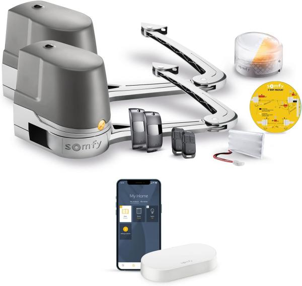 Image Pack Somfy 1245956 Evolvia Star Connect - Motorisation Portail battant - kit de connectivité | Pour vantaux avec hauteur et largeur max 2m