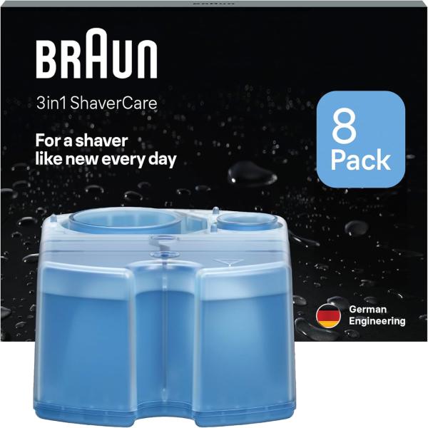 Image Lot de 8 Recharges Braun - Cartouche De Nettoyage De Rasoir Electrique