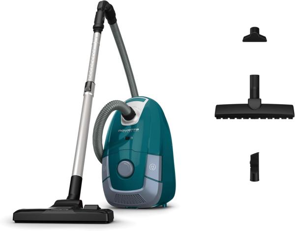 Image Aspirateur avec Sac Rowenta RO3143EA Power XXL - 4,5 L, Moteur Basse consommation 900W Max - Bleu Pétrole/Gris