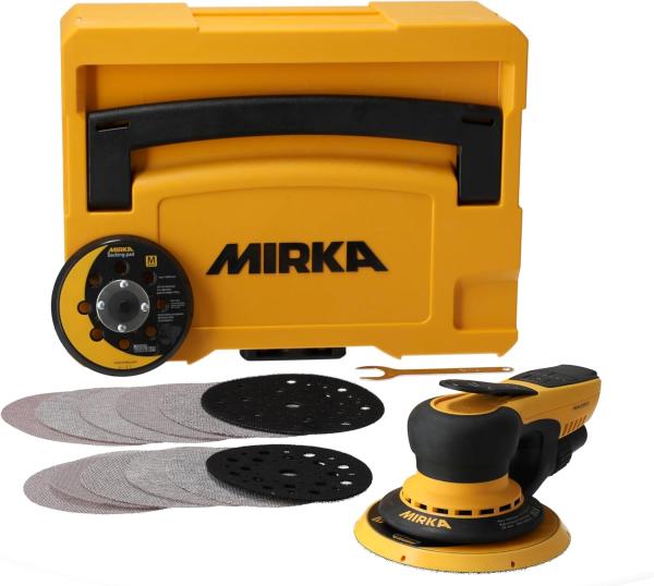 Image Ponceuse excentrique Mirka DEROS II 5650 - Machine pour poncer sans poussière + Accessoires - Jaune