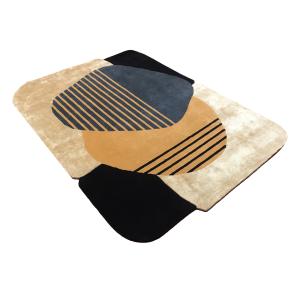 Image Impalo ATOLL 1 - Tapis salon - Multicolore Fabriqué en Inde - 120x170 cm - 60 % laine , 30 % viscose , 10 % coton