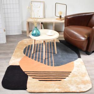 Image Impalo ATOLL 1 - Tapis salon - Multicolore Fabriqué en Inde - 120x170 cm - 60 % laine , 30 % viscose , 10 % coton