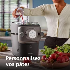 Image Machine à Pâtes Philips HR2665/93 Série 7000 Technologie ProExtrude, Pesée Automatique - Nettoyage Facile - Noir