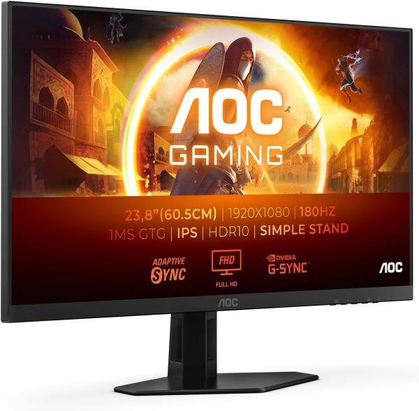 Image Ecran PC 24" Full HD AOC Gaming 24G4XED - 180 Hz, 1 ms, FreeSync Prem., G-Sync - Noir
